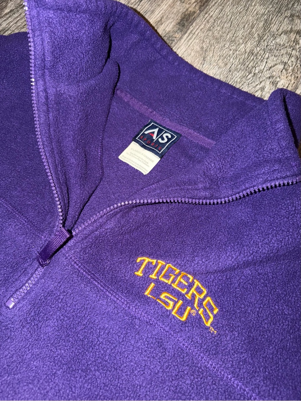 LSU Tigers Quarter Zip Fleece Pullover XL